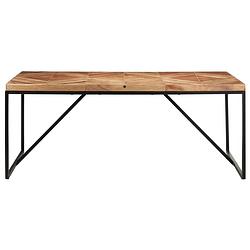 Foto van The living store eettafel - industriële houten keukentafel - massief acacia- en mangohout - 180 x 90 x 76 cm -