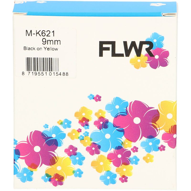 Foto van Flwr brother mk-621 zwart op geel breedte 9 mm labels