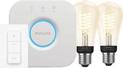 Foto van Philips hue filament white edison e27 2-pack startpakket