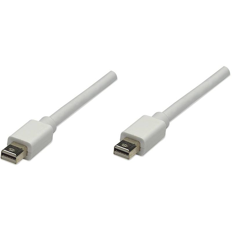 Foto van Manhattan mini-displayport aansluitkabel mini displayport stekker, mini displayport stekker 1.00 m wit 324557 vergulde steekcontacten displayport-kabel