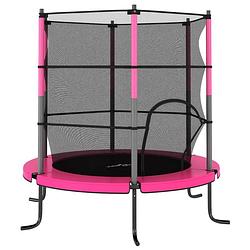 Foto van Vidaxl trampoline met veiligheidsnet rond 140x160 cm roze