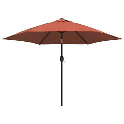 Foto van The living store tuinparasol solar led verlichting - 300x225 cm - terracotta