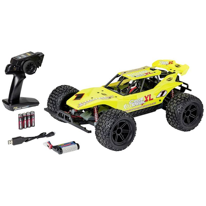 Foto van Carson rc sport cage devil xl geel brushed 1:10 rc auto elektro buggy rtr 2,4 ghz