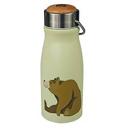 Foto van The zoo drinkbeker brown bear 300 ml rvs groen/zilver