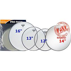 Foto van Remo pp-0312-be propack emperor clear drumvellen 12-13-16 + 14 inch coated