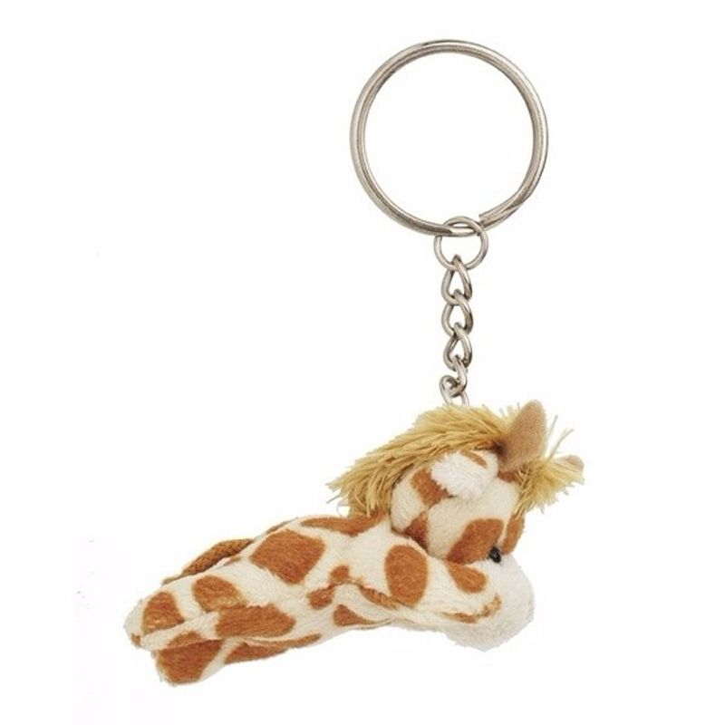 Foto van Pluche sleutelhangers giraffe knuffel 6 cm - knuffel sleutelhangers