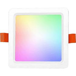 Foto van Mi-light miboxer - led downlight - smart led - 9w - rgb+cct - aanpasbare kleur - dimbaar - inbouw vierkant - mat wit -