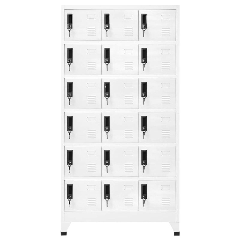 Foto van The living store lockerkast xxl - lockerkast - 90 x 40 x 180 cm - wit - staal