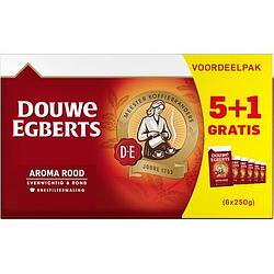 Foto van 5+1 gratis | douwe egberts aroma rood filterkoffie 6 x 250g aanbieding bij jumbo