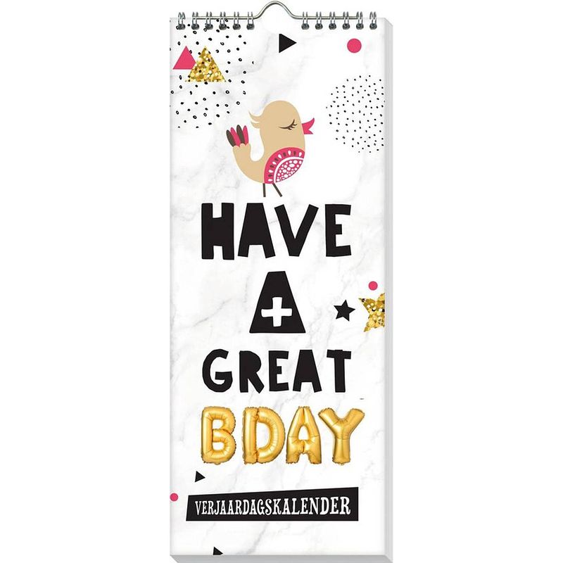 Foto van Vogel have a great bday verjaardagskalender - 13 x 33 cm