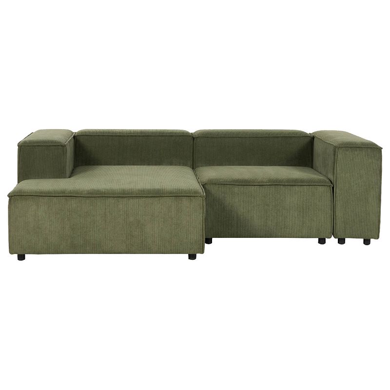 Foto van Beliani aprica - modulaire sofa-groen-corduroy