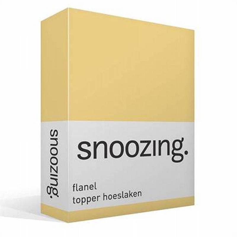 Foto van Snoozing - flanel - topper - hoeslaken - 180x200 cm - geel