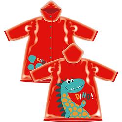 Foto van Regenjas dino junior pvc rood maat 6 jaar