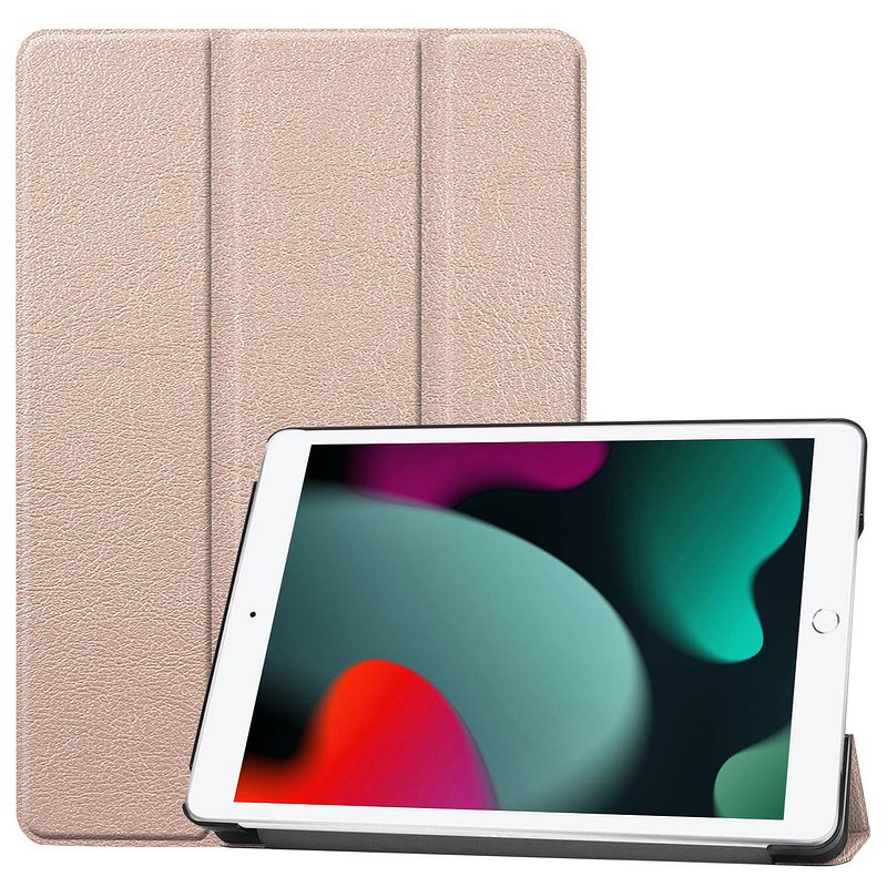 Foto van Basey ipad 10.2 2019 hoes book case hoesje - ipad 10.2 2019 hoesje hard cover case hoes - goud