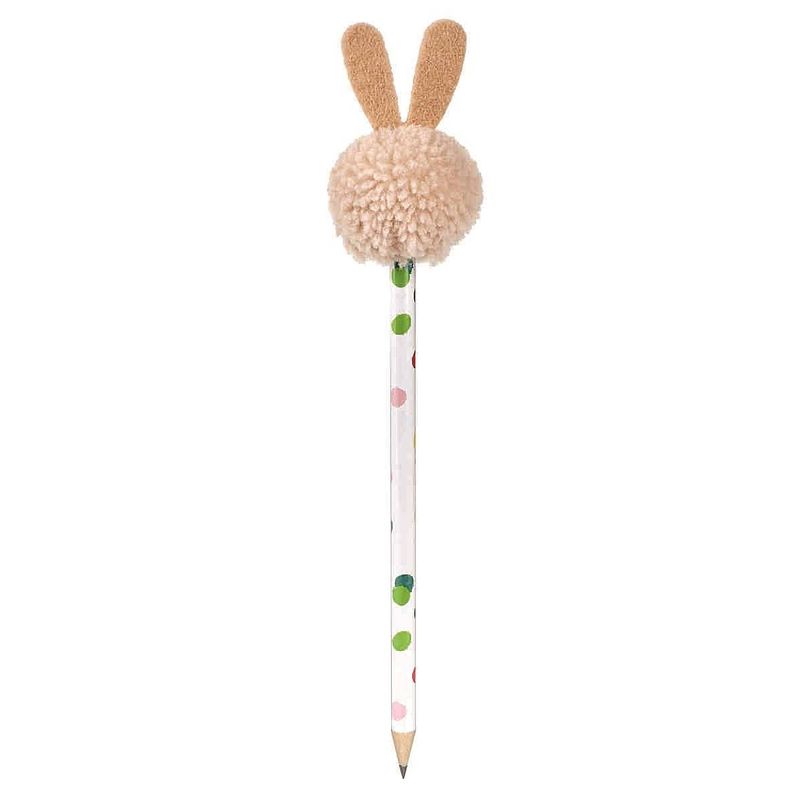 Foto van Moses potlood pompom haasje junior 22 cm hout/vilt beige