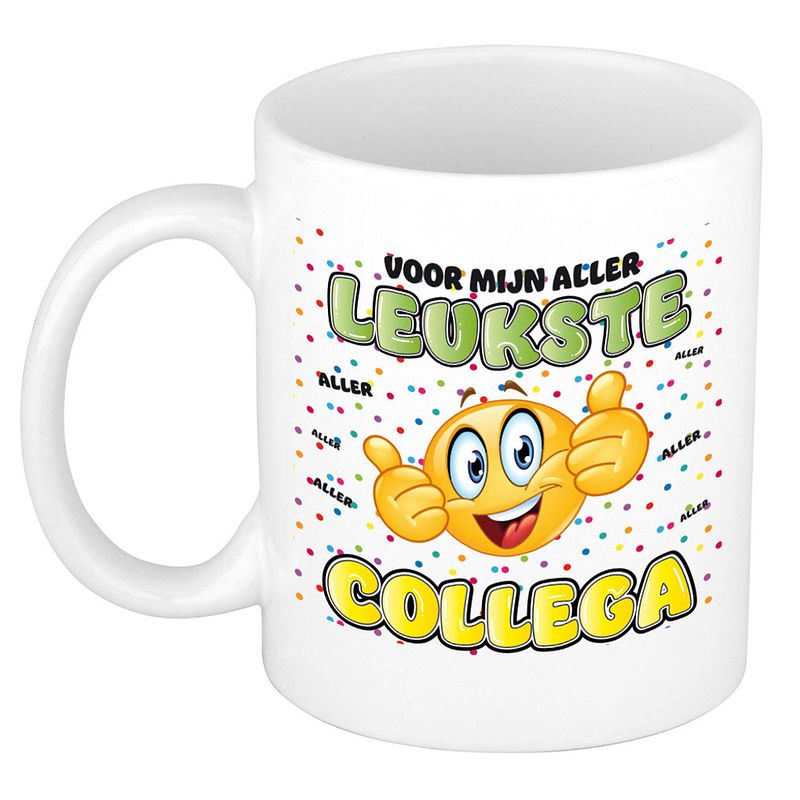 Foto van Bellatio decorations cadeau mok voor collega - grappig - keramiek - 300 ml - leukste collega - feest mokken