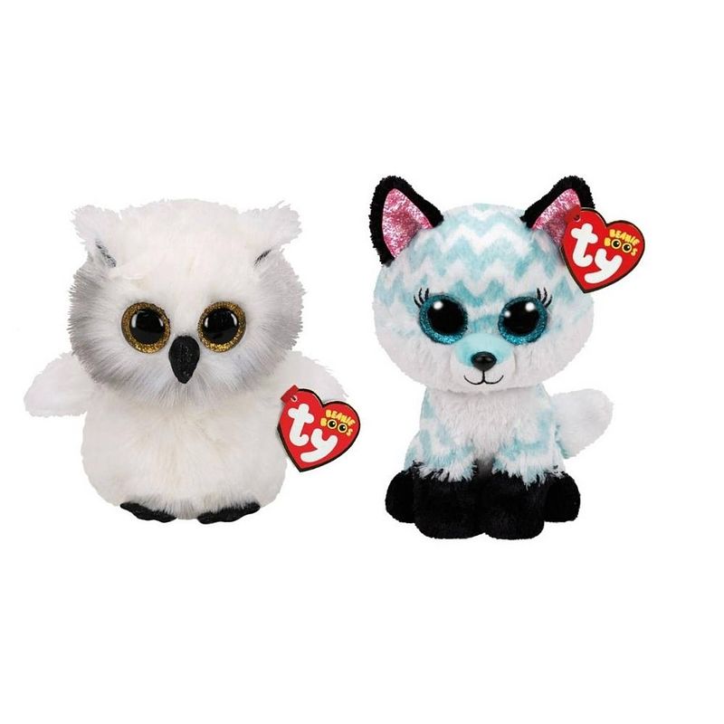 Foto van Ty - knuffel - beanie boo'ss - ausitin owl & atlas fox