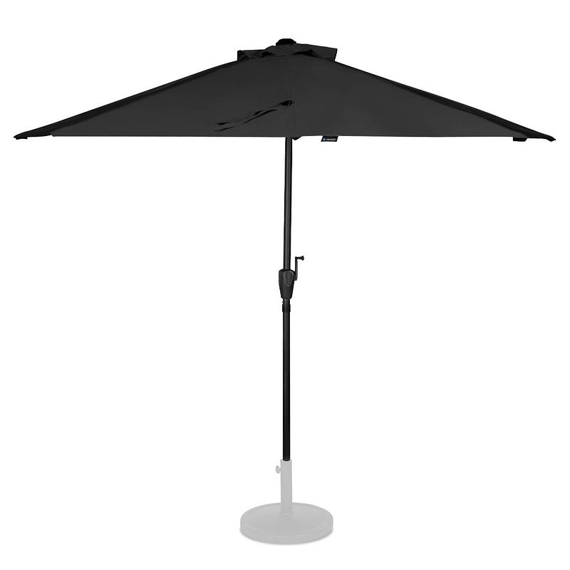 Foto van Vonroc premium parasol magione - duurzame balkon parasol - halfrond 270x135cm - antraciet/zwart