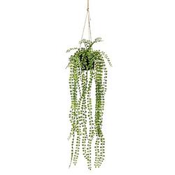 Foto van Groene ficus pumila kunstplant 60 cm in hangende pot - kunstplanten/nepplanten