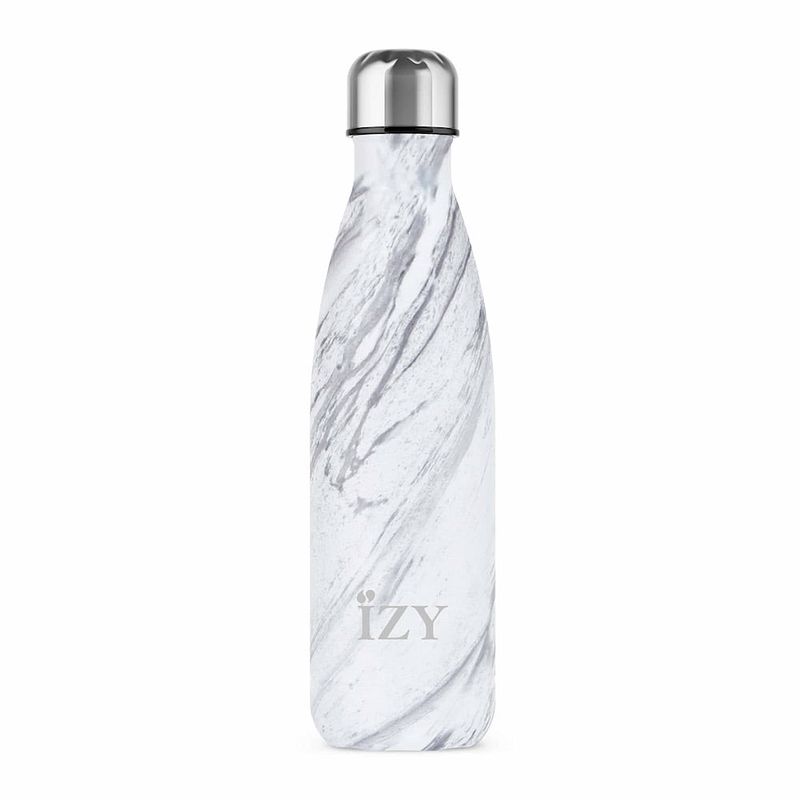 Foto van Izy bottles - thermosfles/isoleerfles 500ml - marmer wit