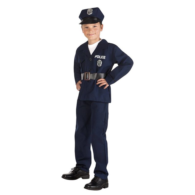 Foto van Boland verkleedpak politieagent junior blauw maat 104-116