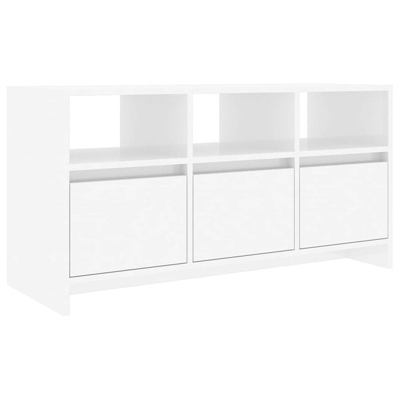 Foto van The living store tv-meubel - stereokast - 102x37.5x52.5cm - hoogglans wit