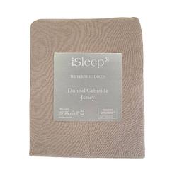 Foto van Isleep topper hoeslaken dubbel jersey combed yarn - 180x200/210 cm - taupe