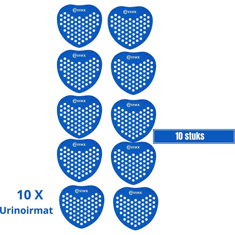 Foto van Synx tools urinoirmatje met frisse geur - urinoirmatten - 10 stuks voordeelverpakking - anti spat mat wc - toilet mat -