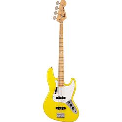 Foto van Fender made in japan limited international color jazz bass mn monaco yellow elektrische basgitaar met gigbag