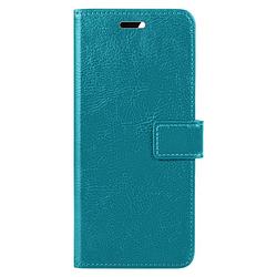 Foto van Basey iphone 15 hoesje bookcase hoes flip case book cover - iphone 15 hoes book case hoesje - turquoise