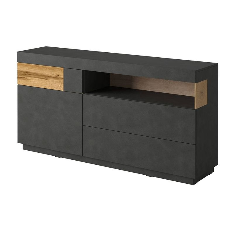 Foto van Meubella - dressoir sublime - grijs - eiken - 169 cm