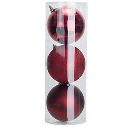 Foto van Cosy @home kerstballen rood ø 15 cm - 3 stuks