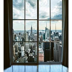 Foto van Dimex manhattan window view vlies fotobehang 225x250cm 3-banen