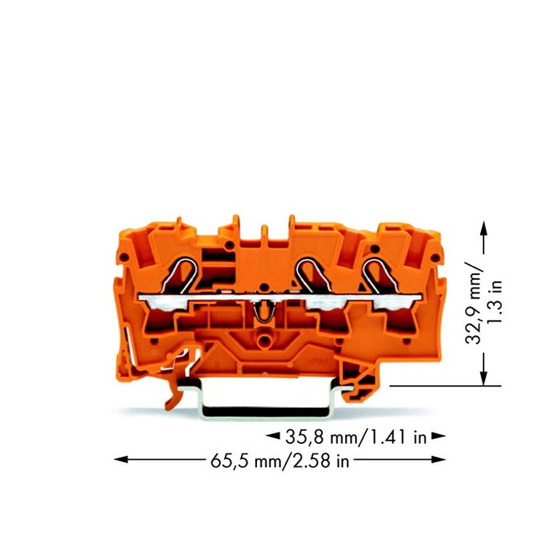 Foto van Wago 2004-1302 doorgangsklem 6.20 mm spanveer oranje 50 stuk(s)