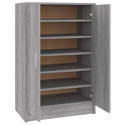 Foto van The living store schoenenkast - praktisch en elegant - opbergruimte - 60 x 35 x 92 cm - ken- grijs sonoma eiken