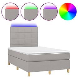 Foto van The living store boxspring - led - lichtgrijs - 120x200 - pocketvering