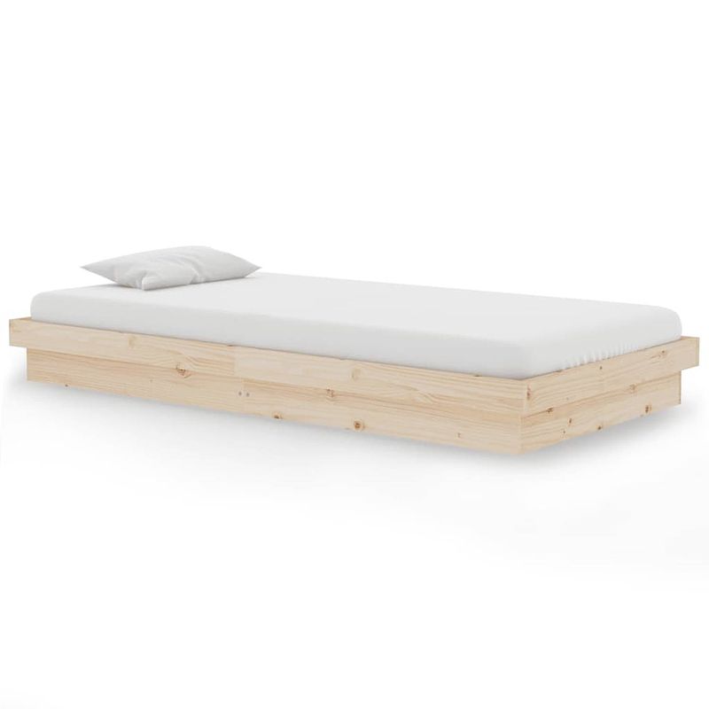 Foto van The living store houten bedframe - s - bedframes - 100 x 200 cm - massief grenenhout