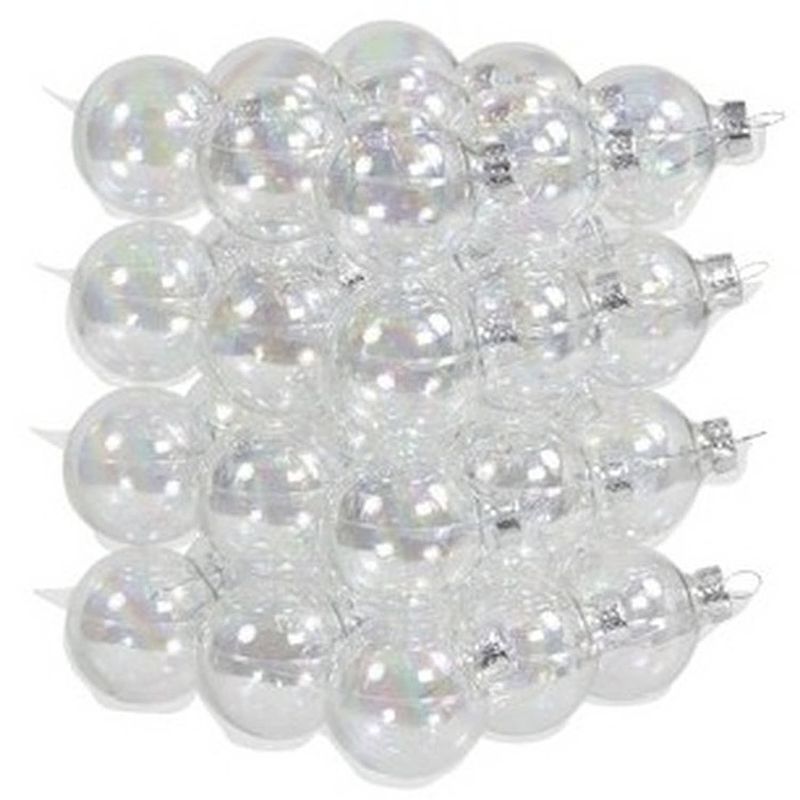 Foto van 36x transparante parelmoer glazen kerstballen 4 cm mat/glans - kerstbal