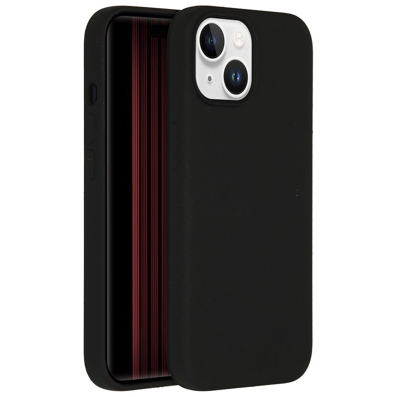 Foto van Accezz liquid silicone backcover iphone 15 telefoonhoesje zwart