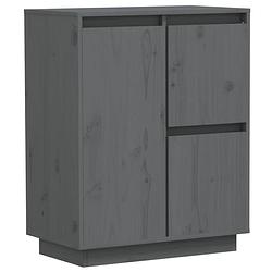 Foto van Vidaxl dressoir 60x34x75 cm massief grenenhout grijs