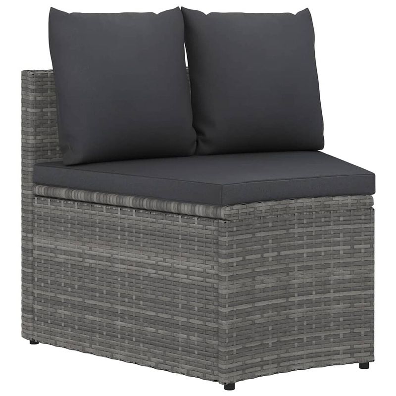 Foto van Infiori 2-delige loungeset met kussens poly rattan grijs