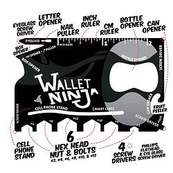 Foto van Ninja wallet multitool creditcard - bruikbaar voor 18 verschillende tools - past in je portemonnee - multitool kaart -