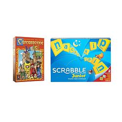 Foto van Spellenbundel - bordspel - 2 stuks - carcassonne junior & mattel scrabble junior