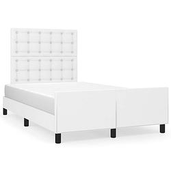 Foto van The living store bedframe - duurzaam kunstleer - 203x126x118/128 cm - comfortabele ondersteuning