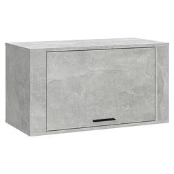 Foto van The living store wand gemonteerde houten schoenenkast - betongrijs - 70 x 35 x 38 cm