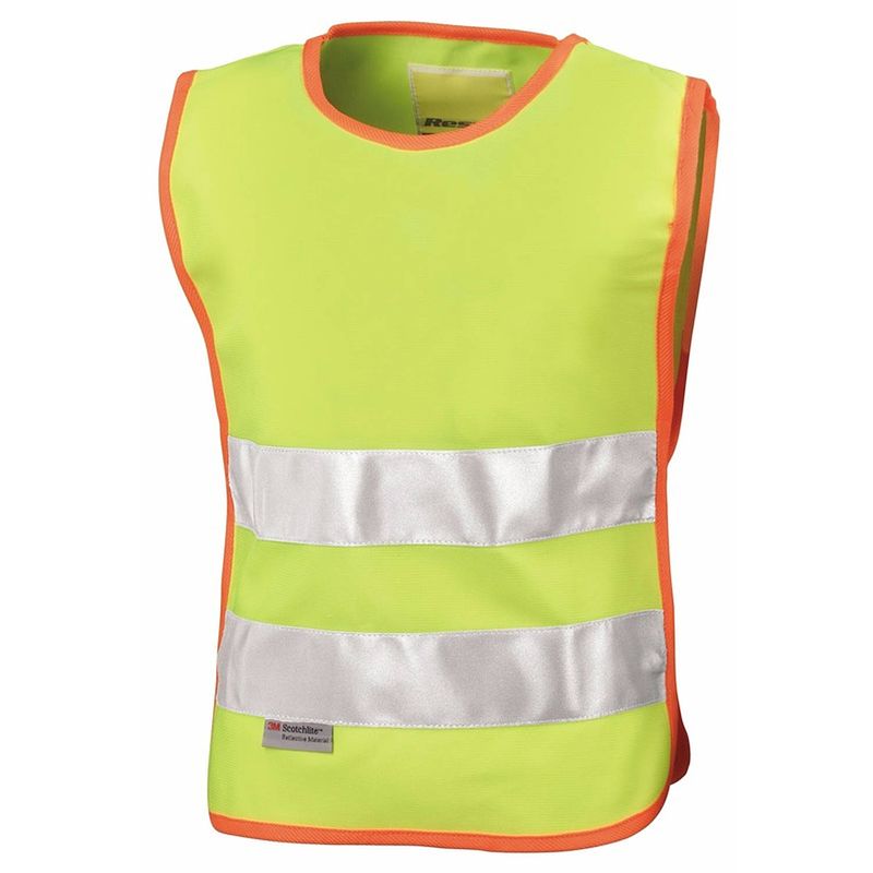 Foto van Geel veiligheidsvest voor kinderen s/m (90cm) - veiligheidshesje