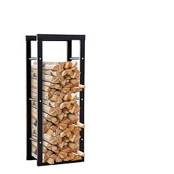 Foto van Modern houtrek - houtopslag - haardhout aanmaakhout opslag - brandhout - haardhoutbak - design - zwart - 25 x 40 x 10...