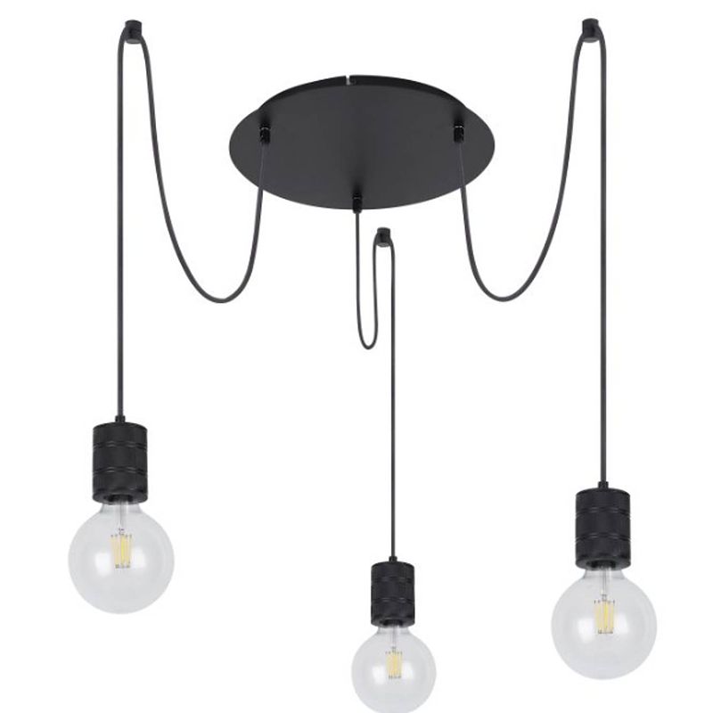 Foto van Industriële hanglamp hermine - l:35cm - e27 - metaal - zwart