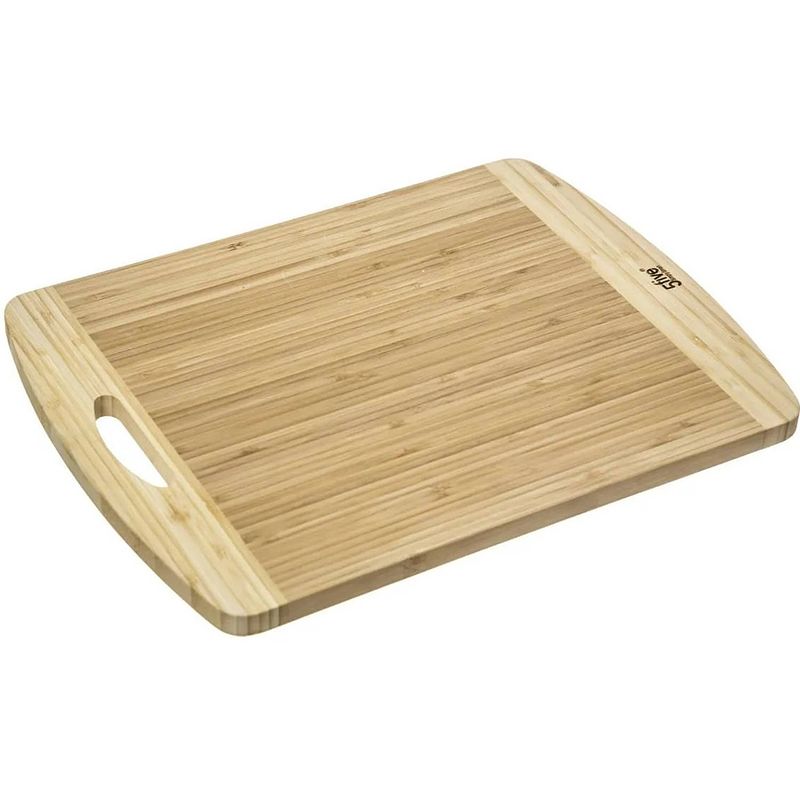 Foto van Snijplank met handvat 40 x 30 cm van bamboe hout - snijplanken