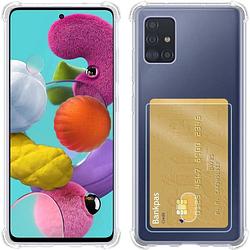 Foto van Basey samsung a71 hoesje met pasjeshouder card case shock hoes - transparant